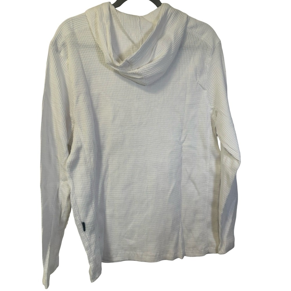 Kenneth Cole New York Mens White Waffle Knit Henley Hoodie KH9KTWHT New Large - Picture 5 of 5